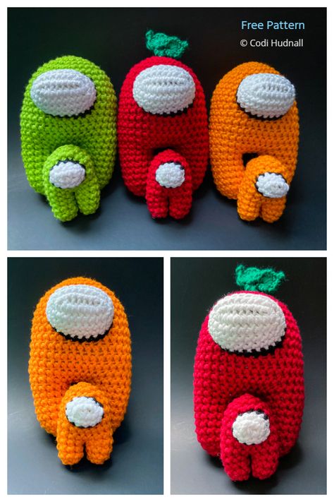 Crochet Among Us Amigurumi Free Patterns - DIY Magazine Amungus Crochet Pattern Free, Nintendo Amigurumi Free Pattern, Crochet Among Us, Minion Crochet Patterns, Disney Crochet Patterns, Crochet Case, Animal Knitting Patterns, Diy Magazine, Crochet Amigurumi Free Patterns