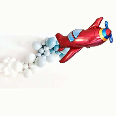 Two Fly Airplane Birthday, 3rd Birthday Plane Theme, Air Plane Themed Birthday Party, Flying Into Two Birthday, Plane Themed 2nd Birthday, Plane Second Birthday, Plane Balloon Decor, Airplane Fourth Birthday, Airplane Themed Second Birthday