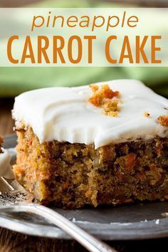 Fluffy Carrot Cake Recipe, Pineapple Carrot Cake, Best Carrot Cake Recipe, Carrot Cake With Pineapple, The Best Carrot Cake, Carrot Cake Recipe Easy, Cakes Easy, Homemade Carrot Cake, Carrot Cake With Cream Cheese