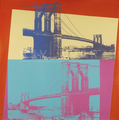 Andy Warhol Brooklyn bridge 290 🔹🔺More At FOSTERGINGER @ Pinterest   🔴🔹🔻 Andy Warhol Marilyn, James Rosenquist, Andy Warhol Museum, Andy Warhol Art, Warhol Art, Robert Rauschenberg, Francis Bacon, Roy Lichtenstein, Hans Christian