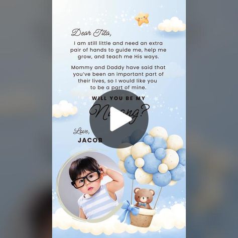 Christening Invitation Template, Christening And Birthday Invitation, Birthday And Baptismal Invitation, Baptism Invitation For Boys, Baptismal Invitation Layout, Virtual Invitations, Downloadable Templates, Help Me Grow, Unique Invitations