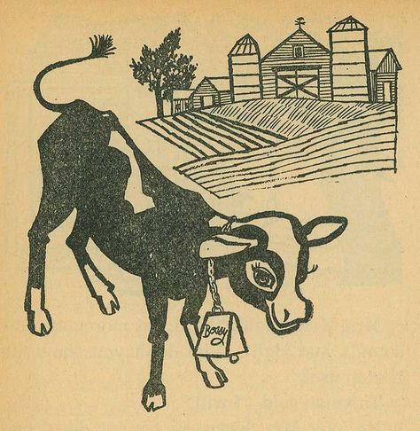 vintage illustration Vintage Cow Illustration, Cow Illustration, Retro Inspiration, Vintage Illustration Art, Farm Projects, Hodge Podge, Vintage Illustrations, Fun Illustration, Whimsical Illustration