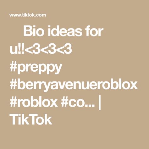 🦀🥥Bio ideas for u!!<3<3<3🥥🦀 #preppy #berryavenueroblox #roblox #co... | TikTok Preppy Bio Ideas, Roblox Bio Ideas, Bio Ideas, Berry, The Creator, Coding