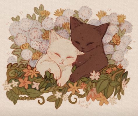 Cat Cuddle, Cute Cat Drawing, Cat Icon, Couple Drawings, Cute Animal Drawings, Cat Drawing, Cute Doodles, الرسومات اللطيفة, Cat Love