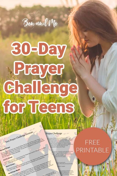 Our 30-Day Prayer Challenge for Teens is a wonderful way to help your child build a habit of praying daily. A Teen Prayer Challenge. #prayerchallenge #30daychallenges 30 Day Prayer Challenge, Teen Bible Lessons, Teen Games, Challenge For Teens, Acts Prayer, Prayer For Studying, Prayer Crafts, Teen Bible Study, Prayer Challenge