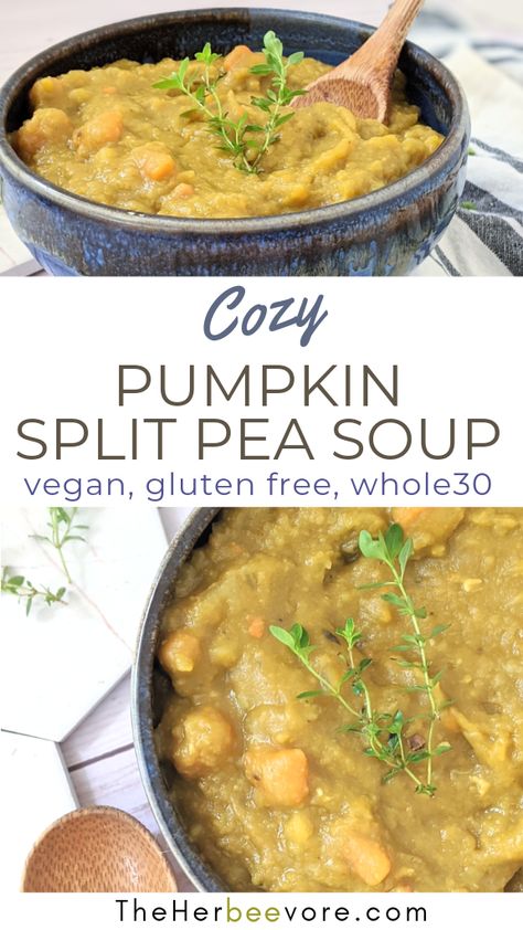 Whole 30 Approved Foods, Pea Soup Recipe, Split Pea Soup Recipe, Easy Whole 30 Recipes, Split Peas, Pumpkin Soup Recipe, Savory Herb, Split Pea Soup, Pea Recipes