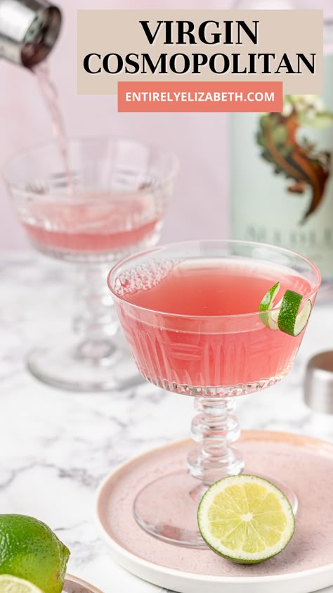 Virgin Cosmopolitan, Cosmopolitan Drink, Mocktail Drinks, Pie Dip, Lemon Pepper Wings, Cranberry Juice Cocktail, Alcohol Free Drinks, Mocktail Recipe, Honey Lemon