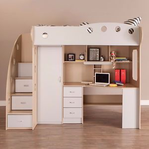 Cheap Bunk Beds, Bed With Desk Underneath, Modern Loft Bed, Loft Beds For Small Rooms, Bed With Stairs, Bed For Girls Room, A Loft Bed, Beds For Small Rooms, Loft Bed Plans