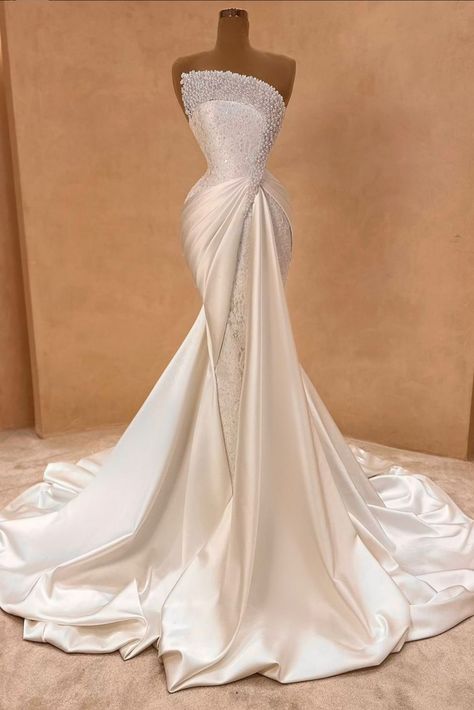 Aliexpress Dresses, Valdrin Sahiti, Expensive Wedding Dress, Dresses For Bride, Satin Mermaid Wedding Dress, Top Wedding Dress Designers, Dresses Luxury, Mermaid Wedding Dresses, Bridesmaid Party