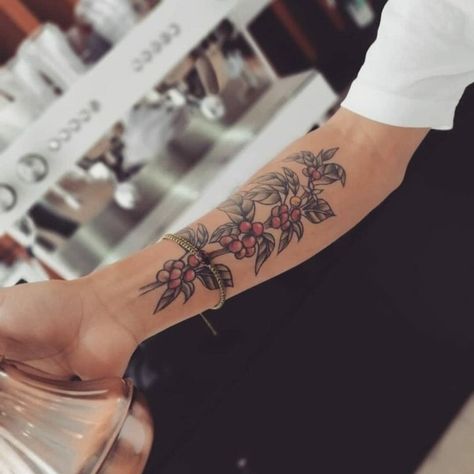 101 Best Coffee Tattoo Designs You Need To See! 18 Outsons Coffee Plant Tattoo Color, Coffee Plant Tattoo, Coffee Cup Tattoo, Coffee Vs Tea, Tattoo World, Cup Tattoo, Coffee Tattoo, Coffee Cup Art, Coffee Tattoos