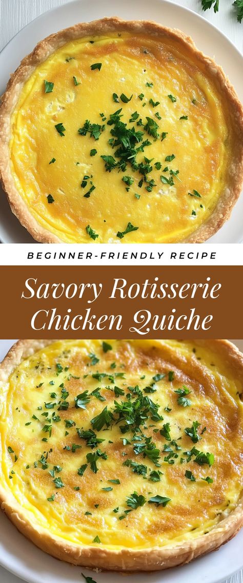 Image for Savory Rotisserie Chicken Quiche Recipes For Rotisserie Chicken, Chicken Quiche, Rotisserie Chicken Recipe, Recipes Using Rotisserie Chicken, Cozy Dinner, Rotisserie Chicken Recipes, Brunch Dishes, Pureed Food Recipes, Crowd Pleaser