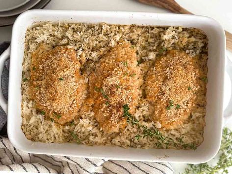 Hummus Crusted Chicken and Rice Bake - Nicole's Tasting Spoon What Is Hummus, Hummus Crusted Chicken, Rice Bake Recipes, Hummus Flavors, Crusted Chicken Breast, Creamy Hummus, Rice Bake, Fluffy Rice, Baked Rice