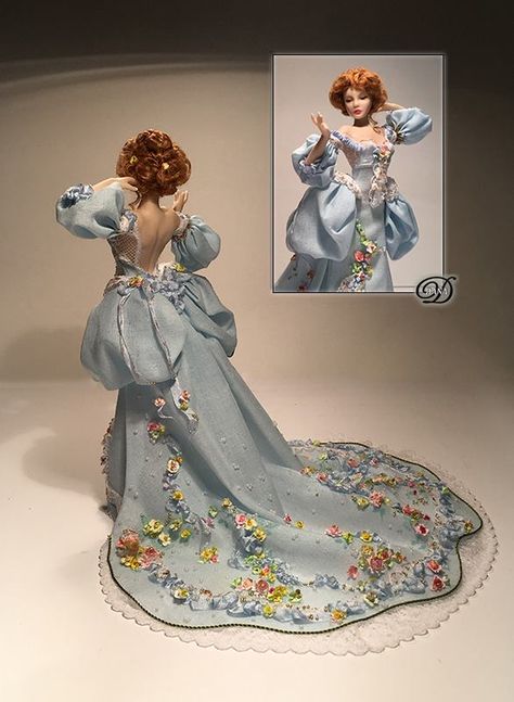 Auralea by DANA Dollhouse Doll Clothes, Scale Art, Victorian Dolls, Half Dolls, Doll Costume, Doll Stuff, Dollhouse Dolls, Historical Dresses, Doll Crafts