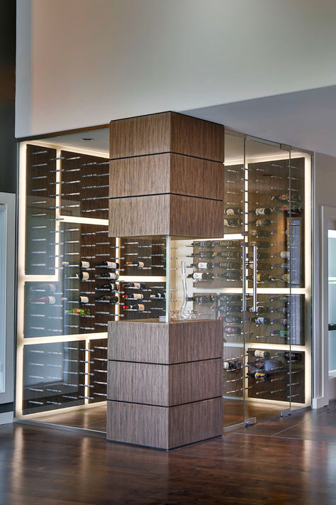 modern mosaic wine cellar Wine Cellar Modern, Contemporary Wine Cellar, Glass Wine Cellar, City Project, Elegant Wine, Wine Cellars, Art And Science, Wet Bar, Wine Cellar