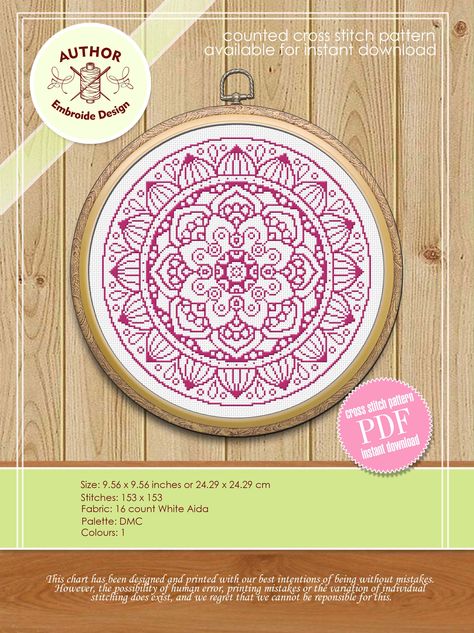 Mandala Cross Stitch Pattern Free, Mandala Lotus Flower, Mandala Cross Stitch, Ornament Cross Stitch, Mandala Cross, Stitch Necklace, Cross Stitch Necklace, Simple Mandala, Floral Ornament