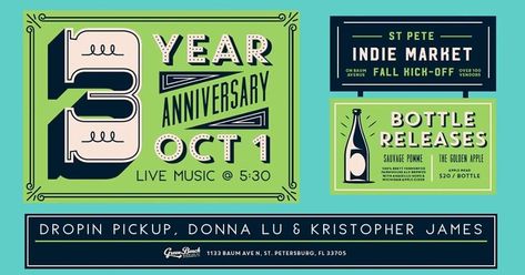 On Saturday, October 1 from 11 a.m. to close, Green Bench Brewing Co. will be in full party mode to celebrate the brewery’s 3 Year Anniversary. Green Bench, 3 Year Anniversary, Party Mode, Drink Specials, Throw A Party, October 1, Live Entertainment, Best Beer, Anniversary Party