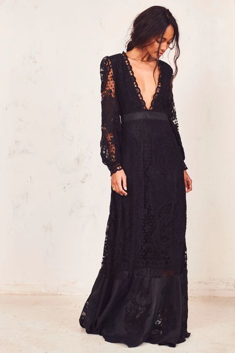 Witchy Dresses, Black Boho Maxi Dress, Witchy Dress, Witch Dress, Silk Dupioni, Black Boho, Ball Gown Skirt, Dress The Population, Photoshoot Outfits