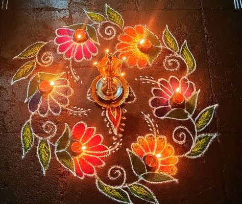 Deepam Kolam, Rangoli Kolam Designs, Rangoli Kolam, Kolam Designs, Design, Art