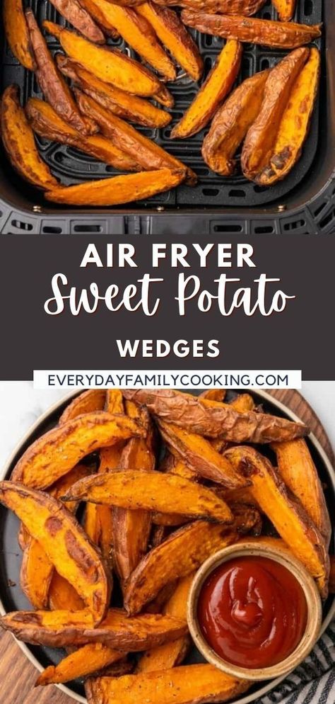 Air Fryer Sweet Potato Wedges, Air Fryer Sweet Potato Fries, Freeze Sweet Potatoes, Potato Wedges Recipe, Potato Slices, Wedges Recipe, Sweet Potato Slices, Sweet Potato Wedges, Air Fryer Healthy