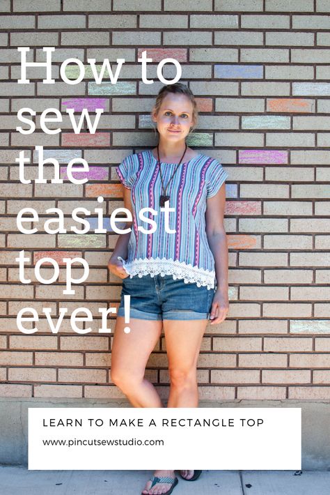 Rectangle Shirt Pattern, Rectangle Top Sewing Patterns, Tunic Top Patterns Sewing Free, Easy Diy Blouse, Easy Blouse Patterns To Sew Free, Easy Womens Top Sewing Pattern, Diy Easy Top Sewing, Yoga Top Sewing Pattern, 1 Yard Top Pattern