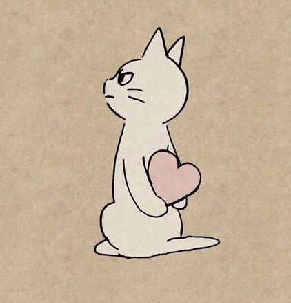 Cat Holding Heart, Drawing Of A Cat, Discord Profile, Holding Heart, Holding A Heart, Discord Pfps, Discord Pfp, Cute Doodles, A Heart