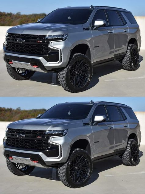 Lifted Yukon Denali, Blacked Out Tahoe, Chevy Suv Tahoe, Mom Suv, Lifted Tahoe, Lifted Chevy Tahoe, Black Tahoe, Chevy Silverado Accessories, Chevy Tahoe Z71