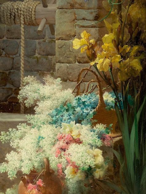 "Spring" by Eugene Bidau Eugene Bidau, Gcse Art, Pretty Art, Spring Flowers, Flower Decorations, Flower Art, Still Life, Art Reference, Lilac