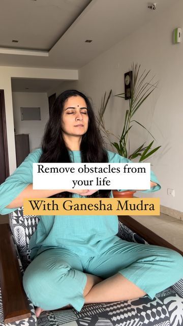 Manisha Yadav on Instagram: "Some of the biggest obstacles on the path to success are within ourselves. Low confidence or self-esteem, inability to take risks- or taking reckless risks and so on.  Ganesha Mudra is known to remove all of these obstacles and the create an energy field that destroys the obstacles outside as well.   How to practice: Sit comfortably and take back support for comfort. Take the mudra but make sure to not make the mudra too tight. Relax your hands and shoulders too. Keep the elbow extended to the sides as shown and palms in front of the chest. Now close your eyes and make your breath nice and easy. Keep your awareness on the breath.  As you go into a meditative state, move gentle awareness on any thoughts that might come up and don’t fight them. Just be a witness. Ganesha Mudra, Low Confidence, Path To Success, Take Risks, Energy Field, Back Support, Take Back, Close Your Eyes, Fun Easy