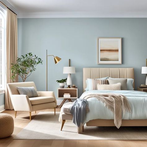 What Accent Colors Go with Light Blue Walls? - The Paint Color Project Bedroom Color Ideas Indian, Blue Wall Decor Bedroom, Baby Blue Bedrooms, Colour Combinations Interior, Blue Green Bedrooms, Light Blue Rooms, Light Blue Living Room, Light Blue Bedroom, Pale Blue Walls