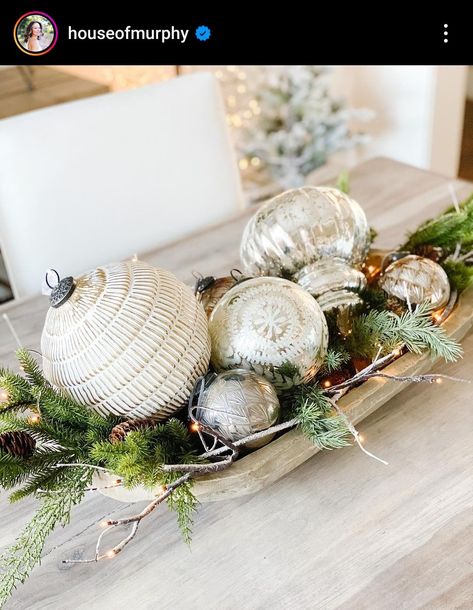 Christina Perri A Thousand Years, Megan Murphy, January Decorations, Driftwood Christmas, Christmas Dining Table Decor, Christmas Centers, Christmas Bowl, Christmas Table Centerpieces, Simple Centerpieces