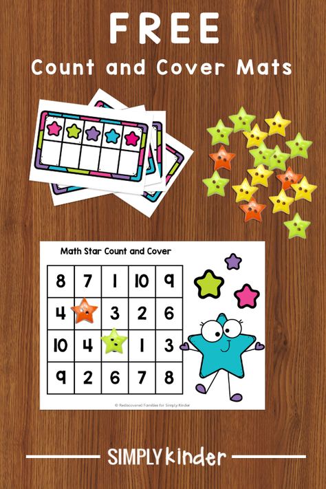 Maths Centres Kindergarten, Counting In Kindergarten, Count And Cover Mats, Hands On Math Centers Kindergarten, Math Stations Kindergarten Free, Cardinality Kindergarten Activities, Number Sense Centers Kindergarten, Math Mats Kindergarten, Counting Centers For Kindergarten