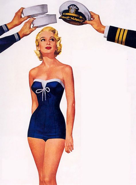 mudwerks: Ren Wicks This was in an ad for Catalina Swimwear. Catalina Swimwear, Dibujos Pin Up, Liberty Tree, Arte Pin Up, Pin Up Drawings, Pin Up Illustration, Pin Up Girl Vintage, Colourful Life, Vintage Swimwear