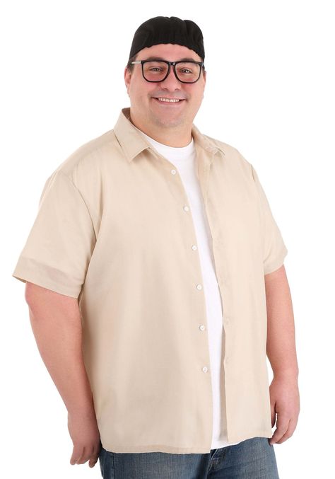 PRICES MAY VARY. Cotton,Polyester Size: 2X 96% polyester, 4% cotton broadcloth fabric Short-sleeved shirt has wing collar, buttons at center front Black twill baseball cap has elastic band at back for snug fit Black plastic eyeglass frames have no lenses Get ready to play ball! This Plus Size Squints Palledorous Sandlot Costume transforms you into the iconic character from the 1993 movie. It comes with a tan shirt with faux buttons in the front and a black baseball cap with an elastic band in th Squints Costume, Sandlot Costume, Black Eyeglasses Frames, Plus Size Costume, Outfit Costume, Broadcloth Fabric, Tan Shirt, Sandlot, Wing Collar