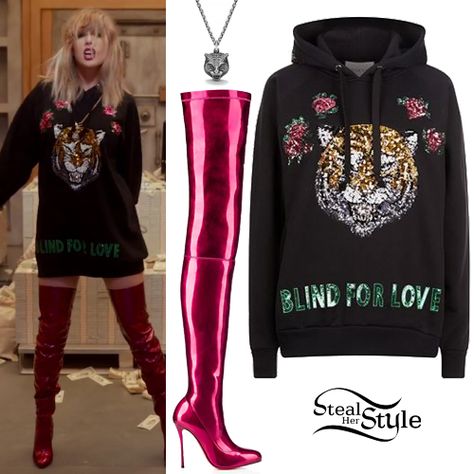 Taylor Swift: 'Look What You Made Me Do' Outfits | Steal Her Style Taylor Swift Costume, Taylor Swift Music Videos, Plus Zise, Tiger Hoodie, Taylor Outfits, Taylor Swift Party, Taylor Swift Birthday, Taylor Swift Tour Outfits, Steal Her Style