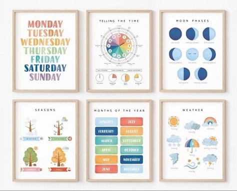 Educational Posters for Children: A Gateway to Knowledge Season Posters Preschool, Make Today A Great Day, Studio Seni, Baby Footprints Christmas, Montessori Classroom Decor, Baby Handprint Art, Homeschool Materials, Baby Handprint Crafts, Kindergarten Special Education