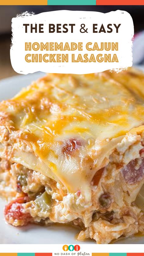 Homemade Cajun Chicken Lasagna Cajun Chicken Lasagna, Alfredo Dishes, Lasagna With Chicken, Chicken Andouille Sausage, Best Spaghetti Recipe, Chicken Lasagna Recipe, October Food, Creamy Alfredo Sauce, Sage Sausage