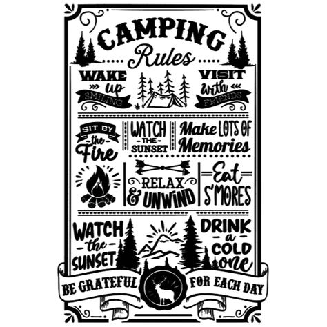 Camping Rules, Idee Cricut, Camping Signs, Vinales, Camping Humor, Camping Life, Street Signs, Funny Signs, Shop Signs