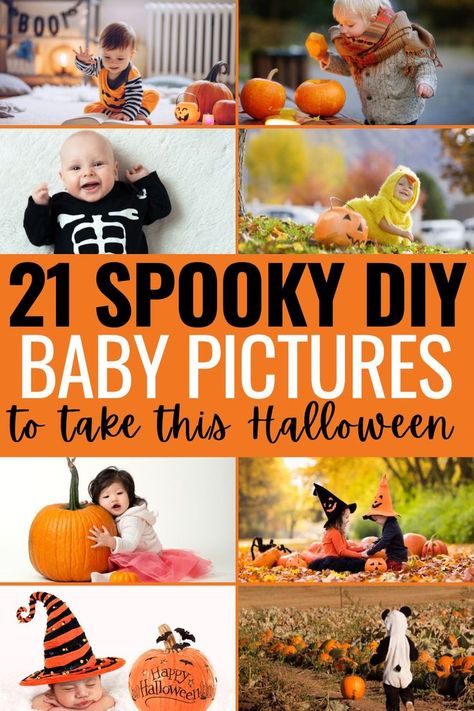 Baby's First Halloween Pictures To Take Yourself First Halloween Pictures, Thanksgiving Photoshoot Ideas, Halloween Photo Shoot Ideas, Baby Halloween Photoshoot, Halloween Photoshoot Ideas, Halloween Photo Shoot, Fall Baby Pictures, Sweet And Spooky, Spooky Diy