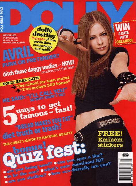 Dolly - Marzo 2003 - 01 - AvrilPix Gallery - The best image, picture and photo gallery about Avril Lavigne - AvrilSpain.Com Avril Lavigne Magazine, Avril Lavigne Poster, 2000s Avril Lavigne, Dolly Magazine, 2000s Magazines, Avril Lavigne Let Go, Black Hair Magazine, Avril Lavigne Style, The Best Damn Thing