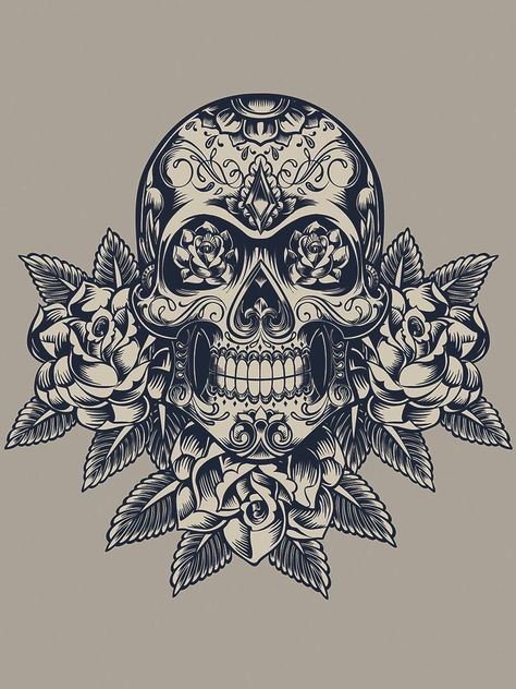 Skull Candy Tattoo, Day Of The Dead Skull Tattoo, Day Of Dead Tattoo, Tattoo Crane, Mexican Skull Tattoos, Candy Skull Tattoo, Dandelion Tattoo Design, Skull Girl Tattoo, Skull Art Drawing