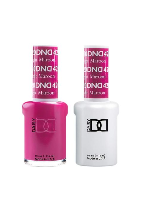 DND Duo 100% Pure Soak Off Gel - All in One - Nail Lacquer and Gel Polish, 0.5Oz / 15ml each - (420 - Bright Maroon) Dnd Gel Nail Polish, Dnd Nail Polish, Purple Pride, Luminous Nails, Dnd Gel Polish, Gel Pack, Professional Nail Art, Gel Nail Polish Set, Gel Lacquer