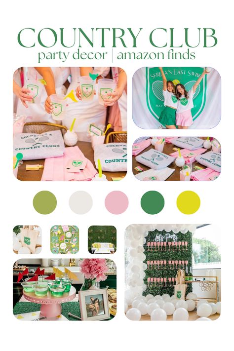 Country club aesthetic Amazon finds for your perfect preppy party. Bring the old money aesthetic to your next girls nights and "last swing" themed bachelorette parties. Click the pin to browse party decor and shop on Amazon! #countryclubaesthetic #oldmoneyaesthetic #partyinspo Preppy Bachelorette Theme, Country Club Birthday Party, Country Club Theme Bachelorette, Country Club Party Ideas, Country Club Bachelorette Party, Golf Bachelorette Ideas, Country Club Party Theme, Country Club Theme Party, Country Club Theme