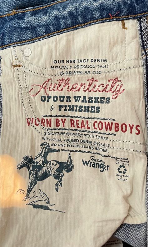 wrangler vintage cowboy jeans fashion inspo aeshtetic Wrangler Jeans Aesthetic, Levis Branding, Levis Aesthetic, Cowboy Denim, Denim Aesthetic, Jeans Label, Cowboy Jeans, Wrangler Cowboy, Wrangler Vintage