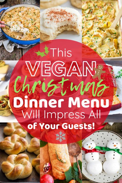 This Vegan Christmas Dinner Menu Will Impress All of Your Guests! Xmas Lunch Ideas, Vegan Christmas Dinner Recipes, Vegan Xmas, Christmas Dinner Recipes, Vegan Christmas Dinner, Vegetarian Christmas, Vegan Holiday Recipes, Christmas Dinner Menu, Vegan Christmas Recipes