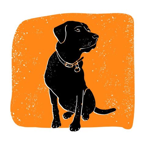 Labrador Lino Print, Black Lab Illustration, Lino Inspiration, Painting Clipart, Dogs Watercolor, Linoleum Printmaking, Pet Drawings, Watercolor Dogs, Dog Watercolor Painting