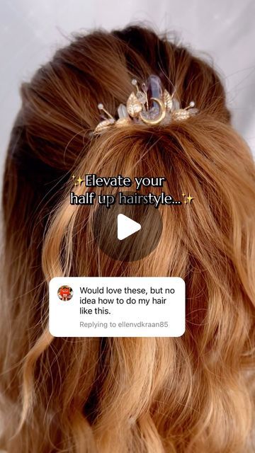 Fawn & Sparrow Crystal Crowns on Instagram: "This half up hairstyle is a simple way to add volume to your hair. 😍For added security, we recommend adding bobby pins to your crystal comb. Thanks for watching and supporting our small business! 🫶�✨

#crystalcomb #fawnandsparrow #hairjewelry #weddingcomb #hairideas #hairturorial #halfuphalfdownhairstyle #weddingheadpiece #fantasywedding #promhair #amethysthair" Add Volume To Your Hair, Comb Pin, Half Up Hairstyle, Crystal Crowns, Crystal Comb, Fantasy Wedding, Crystal Crown, Half Up Half Down Hair, Half Up Hair