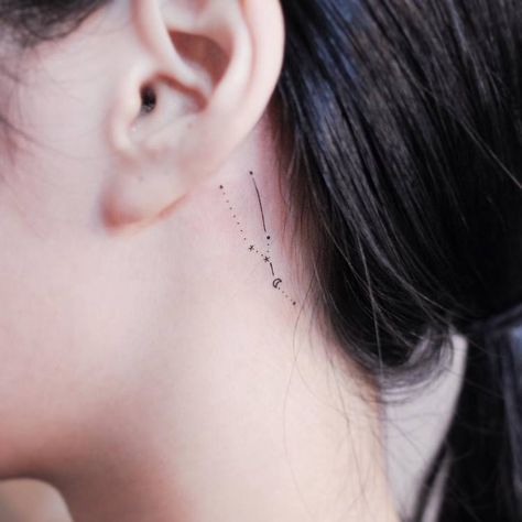 Taurus Constellation Tattoo, Button Tattoo, Minimalist Tattoo Meaning, Virgo Constellation Tattoo, Minimalistic Tattoos, Typography Tattoo, Taurus Constellation, Taurus Tattoos, Constellation Tattoo