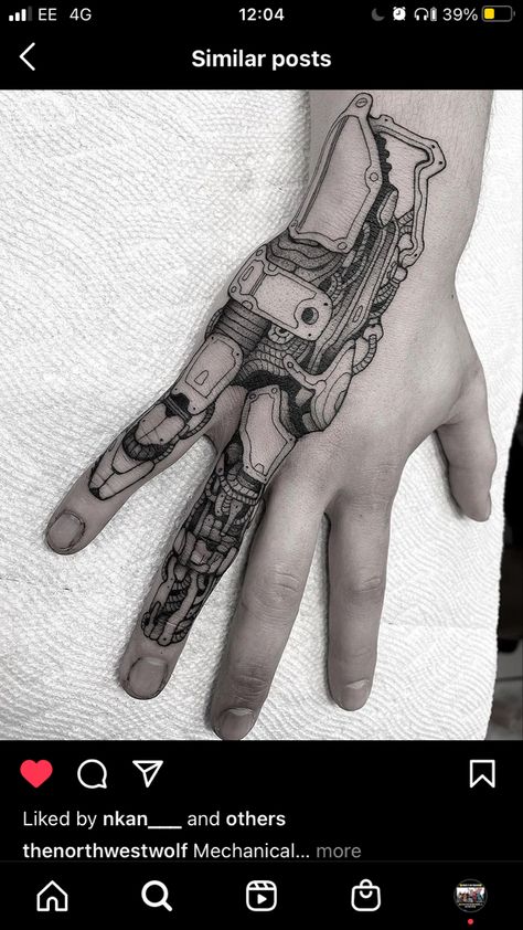 Robot Hand Tattoo Design, Mechanical Finger Tattoo, Steampunk Hand Tattoo, Bionic Hand Tattoo, Automail Tattoo, Cyberpunk Hand Tattoo, Mechanical Hand Tattoo, Steampunk Tattoo Sleeve, Bionic Tattoo