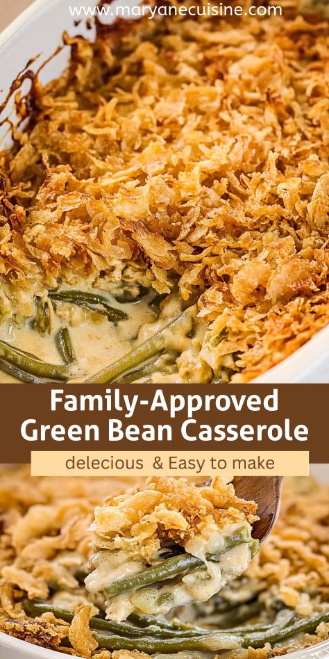 A casserole dish that’s loved by all! Creamy green beans with crispy fried onions, baked to golden perfection. A simple, satisfying recipe for family meals. Green Bean Casserole Using Frozen Beans, French's Green Bean Casserole Recipe, Cracked Green Bean Casserole, French’s Fried Onion Green Bean Casserole, Small Batch Green Bean Casserole, Cauliflower And Green Beans Recipes, Original French’s Green Bean Casserole, Southern Green Beans Recipe Canned, String Bean Casserole Recipe