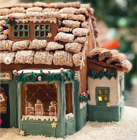 Candy Bar Gingerbread House, Premade Gingerbread House Ideas, Costco Gingerbread House Ideas, Tim Burton Gingerbread House, Cutest Gingerbread House, Dog House Gingerbread Houses, Nordic Gingerbread House, Gingerbread House Candies List, Gingerbread House Bridge